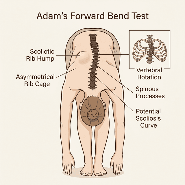 아담스 테스트 (Adams Forward Bend Test) 일러스트